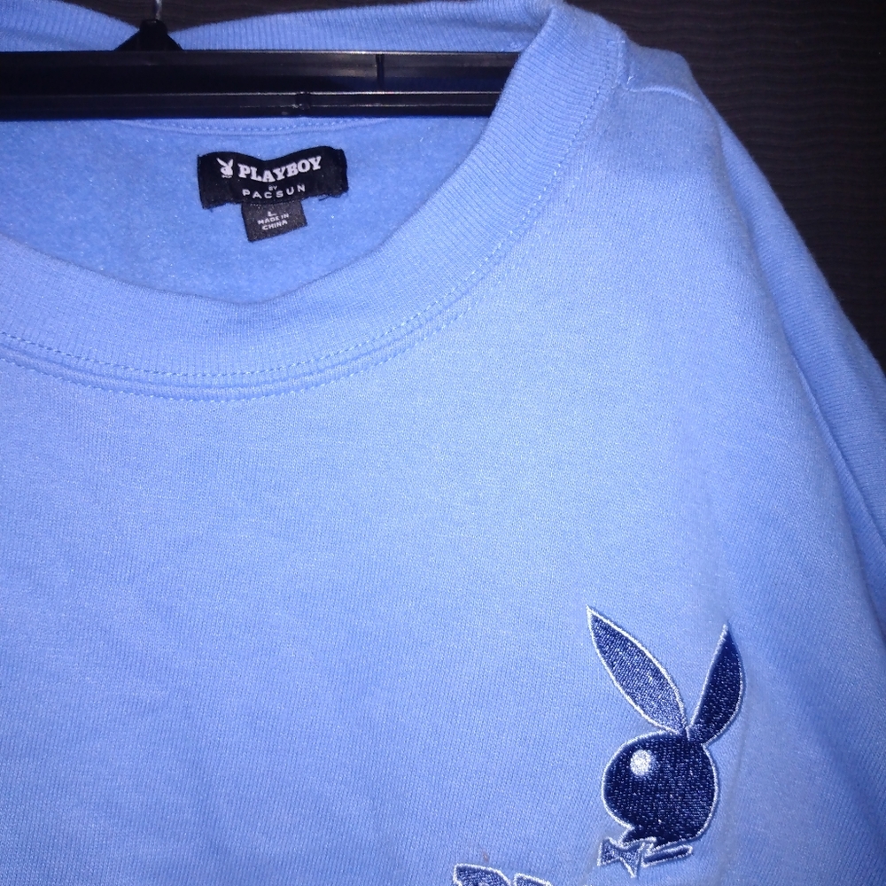 Soft blue Playboy womens sweatshirt brand new!